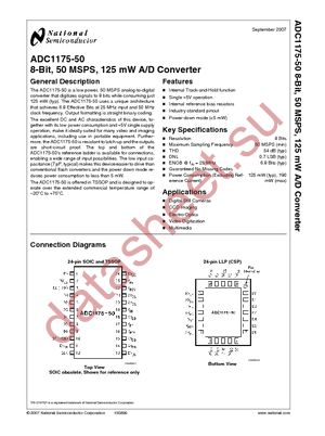 ADC1175-50CIMTX/NOPB datasheet  